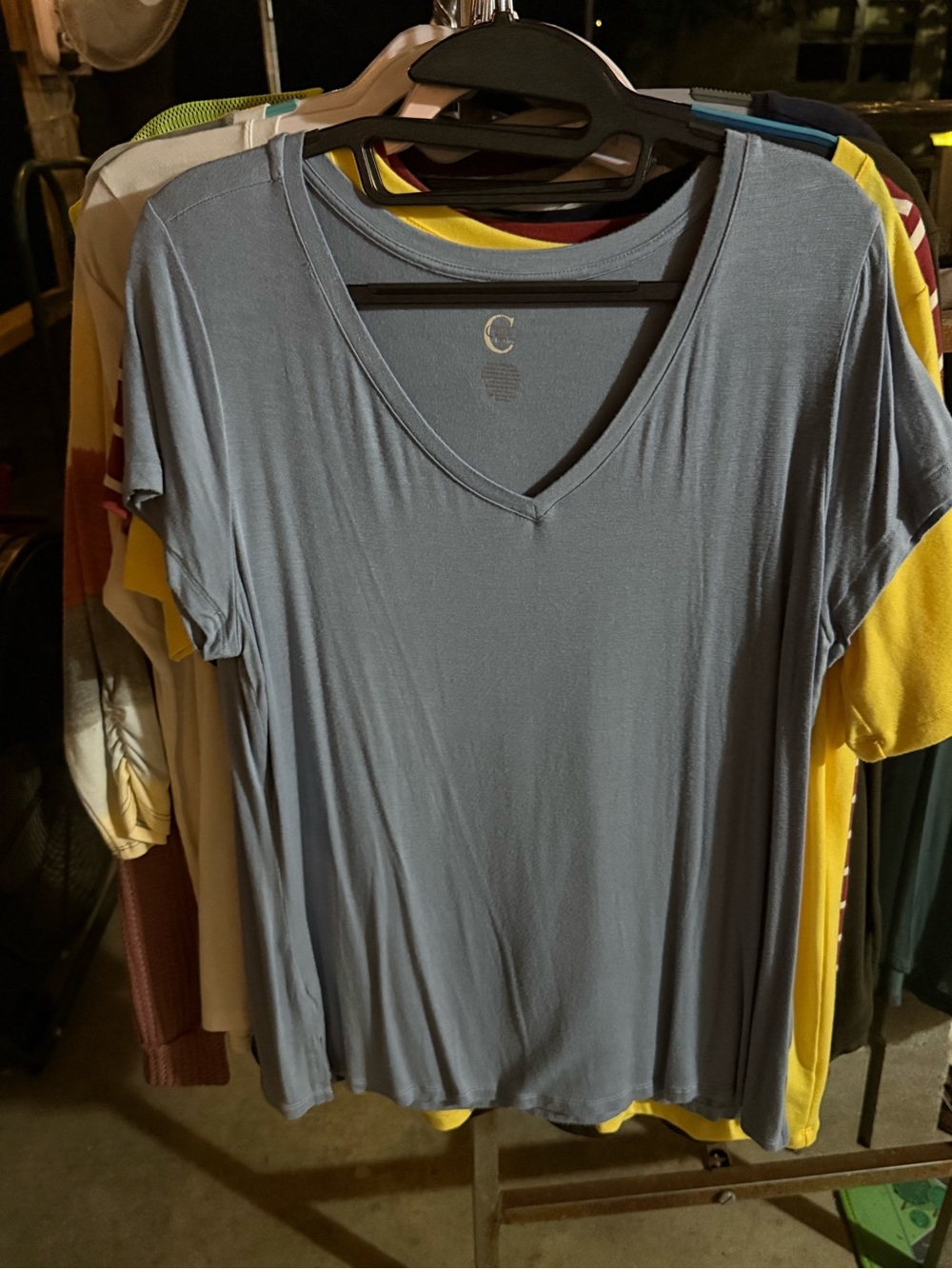 Maurices Dusty Blue V-Neck Short Sleeve Tee